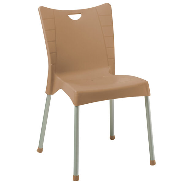 Chair Crafted pakoworld PP color cappucino - aluminium leg 253-000037