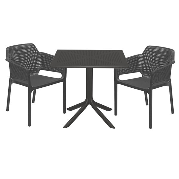 Garden dining set Groovy-Integral pakoworld set 3pieces PP dark grey 80x80x74,5cm 253-000080
