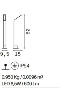 IDEAL LUX Φωτιστικό Κολωνάκι Κήπου AGOS LED 6.5W 3000K IP54 Χρώματος Ανθρακί – 254388
