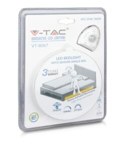 Σετ Εύκαμπτης Ταινίας LED 1.2m 2.8W με Αισθητήρα Κίνησης για Μονό Κρεβάτι V-TAC IP65 Θερμό 3000K – 2548