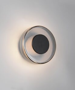 Φωτοιστικό Τοίχου Μαύρο Ματ+Καφέ+Φιμέ Γυαλί CELESTE 10W LED 1100lm Step Dimmable 3000K Trio Lighting – 254910132