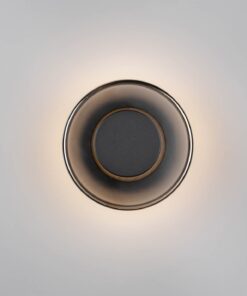 Φωτοιστικό Τοίχου Μαύρο Ματ+Καφέ+Φιμέ Γυαλί CELESTE 10W LED 1100lm Step Dimmable 3000K Trio Lighting – 254910132