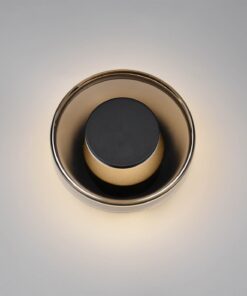 Φωτοιστικό Τοίχου Μαύρο Ματ+Καφέ+Φιμέ Γυαλί CELESTE 10W LED 1100lm Step Dimmable 3000K Trio Lighting – 254910132