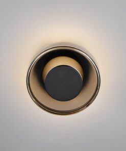 Φωτοιστικό Τοίχου Μαύρο Ματ+Καφέ+Φιμέ Γυαλί CELESTE 10W LED 1100lm Step Dimmable 3000K Trio Lighting – 254910132