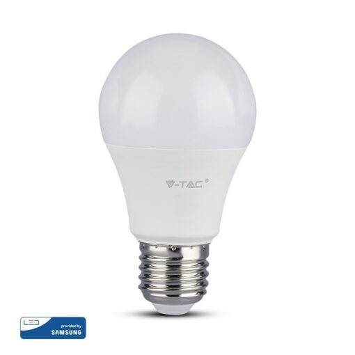 LED Λάμπα E27 A60 6.5W V-TAC PRO Samsung Chip 200° 806lm Θερμό Λευκό 3000K – 255