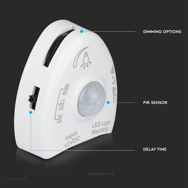 Σετ Εύκαμπτης Ταινίας LED 1.2m 2.8W με Αισθητήρα Κίνησης για Διπλό Κρεβάτι V-TAC IP65 Θερμό 3000K – 2550
