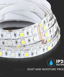 LED Ταινία 8W V-TAC 400lm/m Πολύχρωμη RGB+W Θερμό 3000K 5 Μέτρα – 212553
