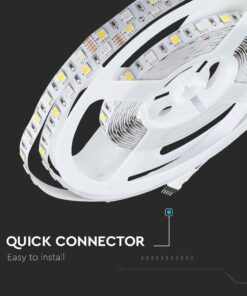 LED Ταινία 8W V-TAC 400lm/m Πολύχρωμη RGB+W Θερμό 3000K 5 Μέτρα – 212553