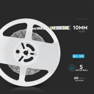 LED Ταινία  8W V-TAC 400lm/m Πολύχρωμη RGB+W Θερμό 3000K 5 Μέτρα – 212553