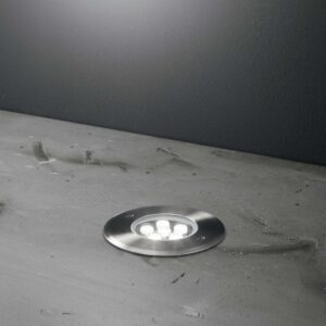 IDEAL LUX Χωνευτό Φωτιστικό Δαπέδου Κήπου FLOOR LED 6W 3000K IP67 Χρωμίου – 255668