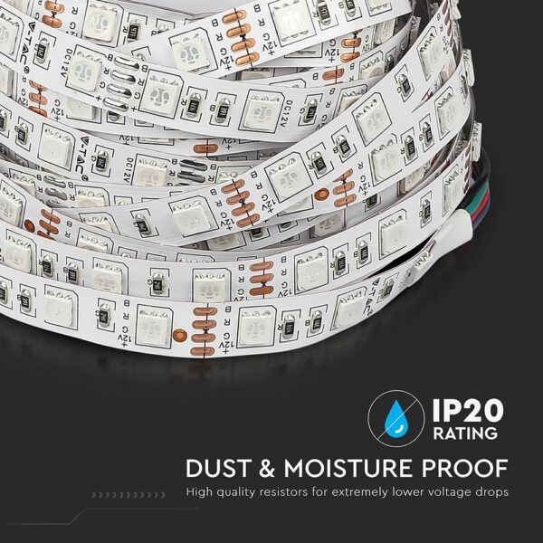 Σετ (2×5 μέτρα) Εύκαμπτης Ταινίας LED 4.8W V-TAC IP20 Πολύχρωμη RGB – 2630