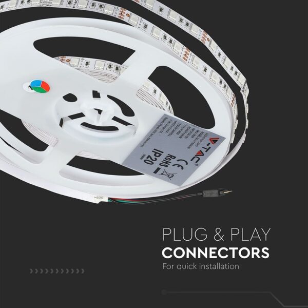 Σετ (2×5 μέτρα) Εύκαμπτης Ταινίας LED 4.8W V-TAC IP20 Πολύχρωμη RGB – 2630