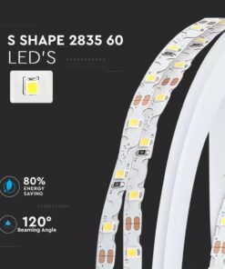 LED Ταινία 5W V-TAC Dimmable σε Σχήμα S 420lm/m Θερμό 3000K 5 Μέτρα – 212559