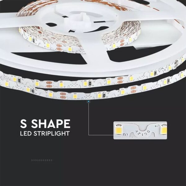 LED Ταινία 5W V-TAC Dimmable σε Σχήμα S 420lm/m Θερμό 3000K 5 Μέτρα – 212559