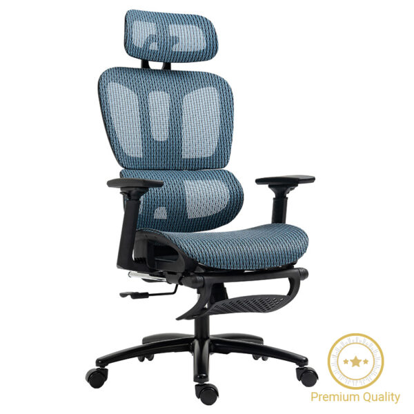 Office chair manager with footrest Verdant pakoworld Premium Quality mesh blue 256-000002