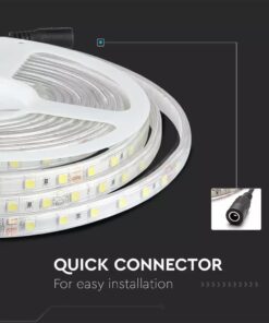 LED Ταινία 9W 24V V-TAC Dimmable 1000lm/m Αδιάβροχη IP65 Ψυχρό 6400K 5 Μέτρα – 2564