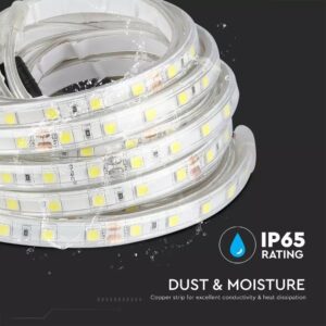 LED Ταινία 9W 24V V-TAC Dimmable 1000lm/m Αδιάβροχη IP65 Ψυχρό 6400K 5 Μέτρα – 2564
