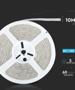 LED Ταινία 9W 24V V-TAC Dimmable 1000lm/m Αδιάβροχη IP65 Ψυχρό 6400K 5 Μέτρα – 2564