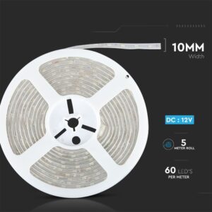 LED Ταινία 9W 24V V-TAC Dimmable 1000lm/m Αδιάβροχη IP65 Ψυχρό 6400K 5 Μέτρα – 2564