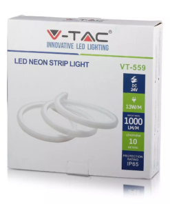 Neon Flex Backlite LED 13W V-TAC 10 Μέτρα IP65 24V Θερμό Λευκό 3000K – 2568