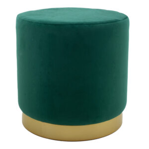 Stool Dash pakoworld velvet dark green-golden D35x35cm 257-000008