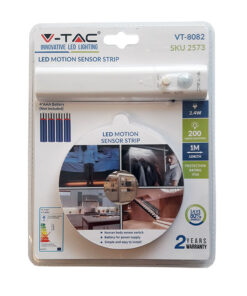 Σετ εύκαμπτης ταινίας LED 1m 2.4W με αισθητήρα κίνησης για Ντουλάπες V-TAC 120° 200lm IP65 Θερμό 3000K – 2573