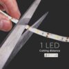 Σετ εύκαμπτης ταινίας LED 1m 2.4W με αισθητήρα κίνησης για Ντουλάπες V-TAC 120° 200lm IP65 Θερμό 3000K – 2573