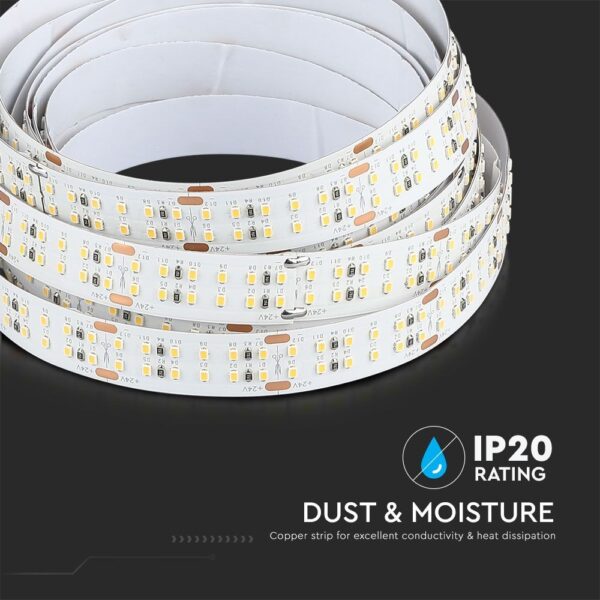 LED Ταινία 30W V-TAC Dimmable 24V 2850lm/m CRI >95 Φυσικό 4000K 5 Μέτρα – 212581