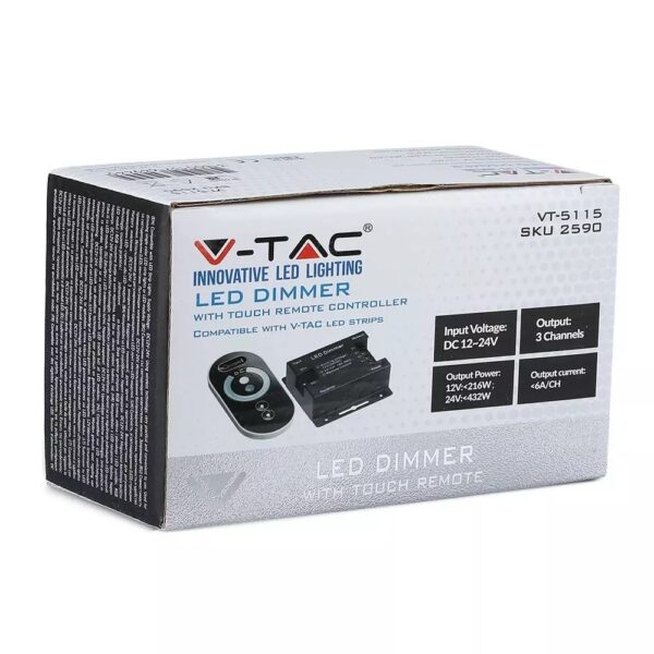 Controller με Τηλεχειριστήριο Αφής RF για Ταινίες LED 216W/432W V-TAC – 2590
