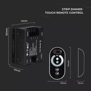 Controller με Τηλεχειριστήριο Αφής RF για Ταινίες LED 216W/432W V-TAC – 2590