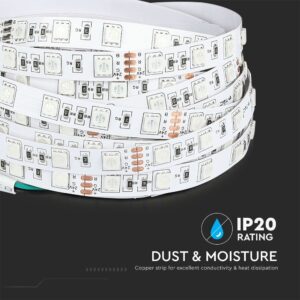 LED Ταινία 9W 24V V-TAC 1000lm/m Πολύχρωμη RGB 5 Μέτρα – 212591