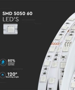 LED Ταινία 7W 24V V-TAC 1000lm/m Πολύχρωμη RGB 10 Μέτρα – 212592