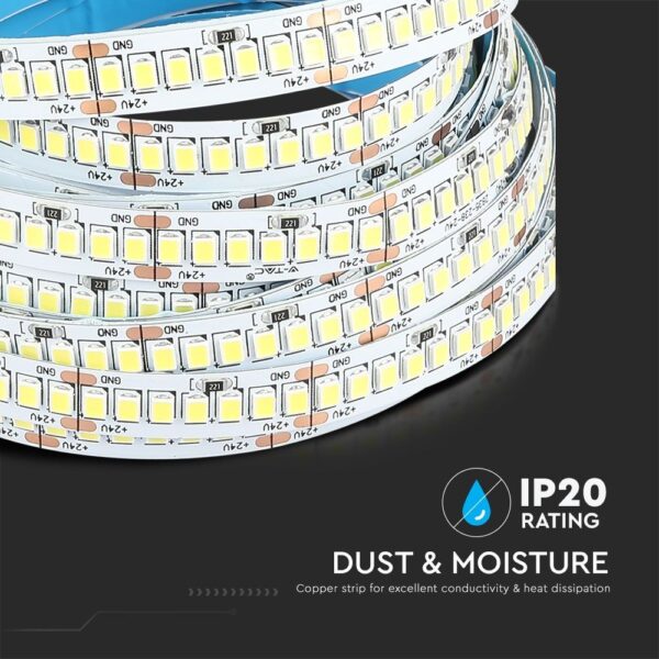 LED Ταινία 18W V-TAC Dimmable 24V 2430lm/m Ψυχρό 6400K 5 Μέτρα – 212601