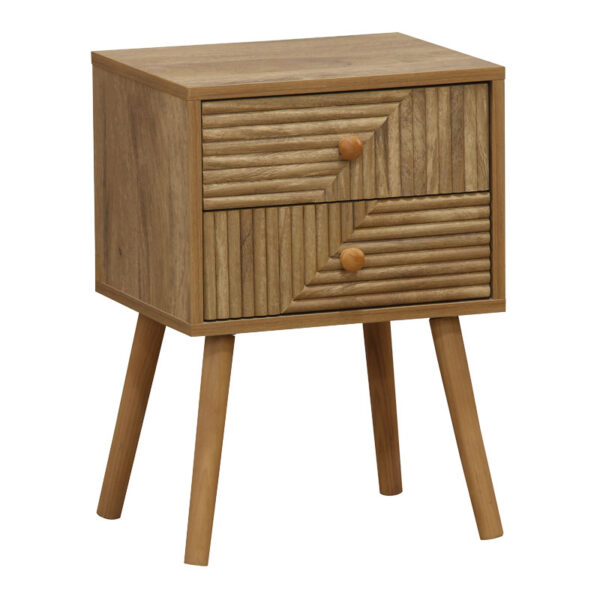 Nightstand Historic pakoworld  with 2 drawers in natural color with natural pine legs 37.5x32x54cm 260-000001