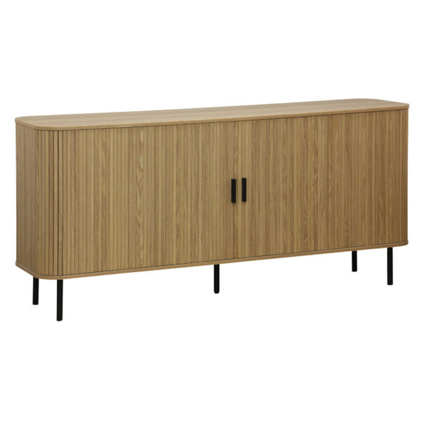 Buffet Scandi pakoworld MDF natural color with black metal legs 170x45x80cm 260-000005