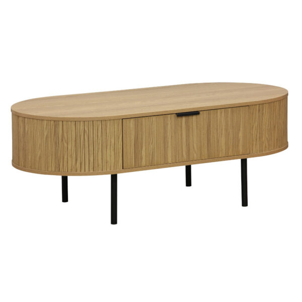 Coffee table Scandi pakoworld MDF natural with metal legs 118x60x44cm 260-000008