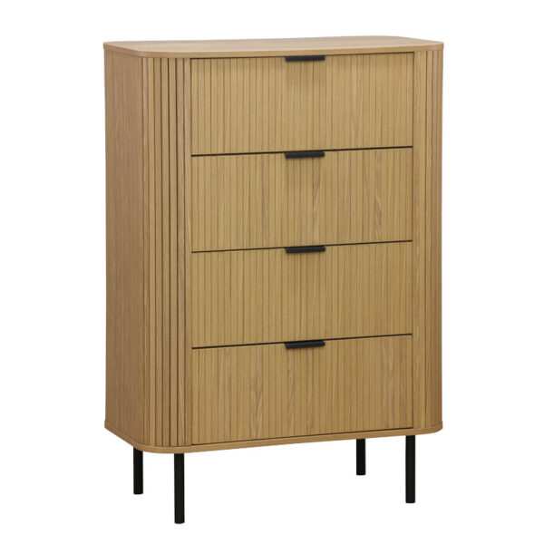 Chest of 4 drawers Scandi pakoworld  in natural color 79x46x115cm 260-000011