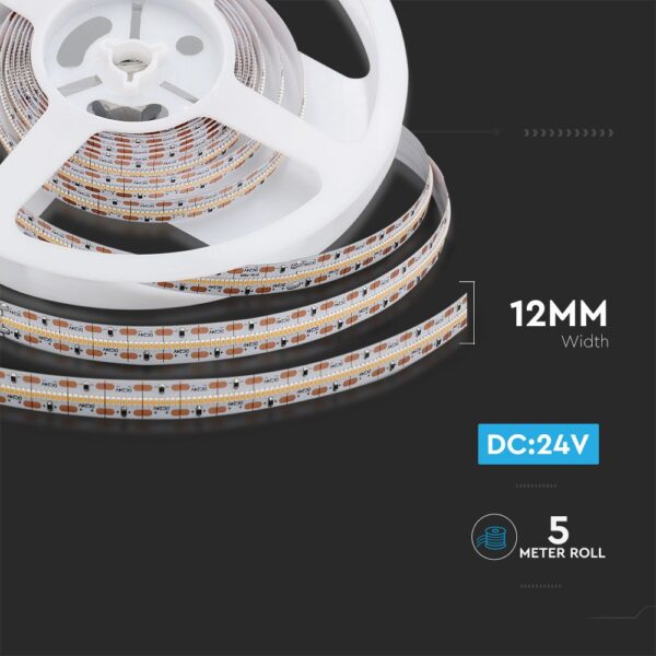 LED Ταινία 21W V-TAC Dimmable 24V 2000lm/m CRI >90 Ψυχρό Λευκό 6400K 5 Μέτρα – 2604