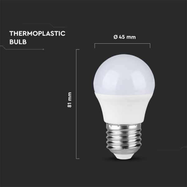 LED Λάμπα E27 G45 4.5W V-TAC PRO Samsung Chip 180° 470lm Θερμό Λευκό 3000K – 261