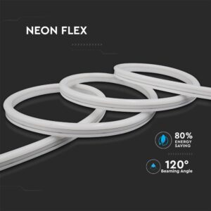 LED Neon Flex 6.5W V-TAC IP68 Dimmable 24V Πράσινο 10 Μέτρα – 2616