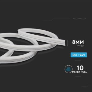 LED Neon Flex 6.5W V-TAC IP68 Dimmable 24V Πράσινο 10 Μέτρα – 2616