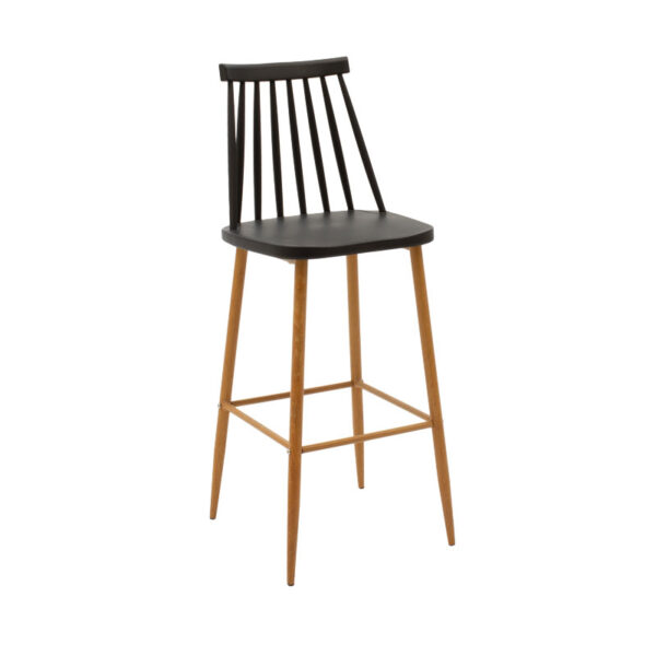 Bar stool Aurora pakoworld PP black-natural 42x49x109åê 262-000018