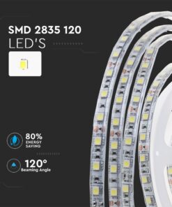 LED Ταινία 7.2W 24V V-TAC 600lm/m Αδιάβροχη IP65 Θερμό 3000K 10 Μέτρα – 212625