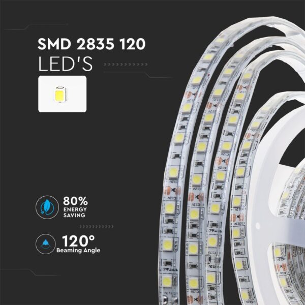 LED Ταινία 7.2W 24V V-TAC 600lm/m Αδιάβροχη IP65 Θερμό 3000K 10 Μέτρα – 212625