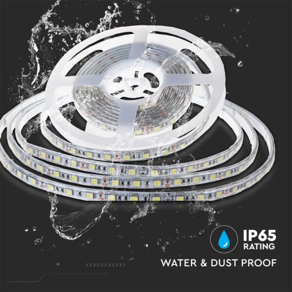 LED Ταινία 7.2W 24V V-TAC 600lm/m Αδιάβροχη IP65 Θερμό 3000K 10 Μέτρα – 212625