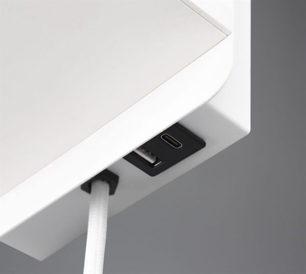 Φωτιστικό Τοίχου Λευκό Ματ COMFORT 1xE14 με USB & Ασύρματο Φορτιστή Trio Lighting – 262670131