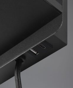 Φωτιστικό Τοίχου Μαύρο Ματ COMFORT 1xE14 με USB & Ασύρματο Φορτιστή Trio Lighting – 262670132