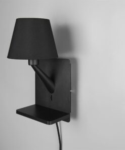 Φωτιστικό Τοίχου Μαύρο Ματ COMFORT 1xE14 με USB & Ασύρματο Φορτιστή Trio Lighting – 262670132