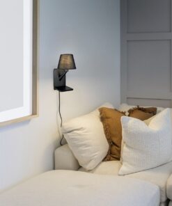 Φωτιστικό Τοίχου Μαύρο Ματ COMFORT 1xE14 με USB & Ασύρματο Φορτιστή Trio Lighting – 262670132