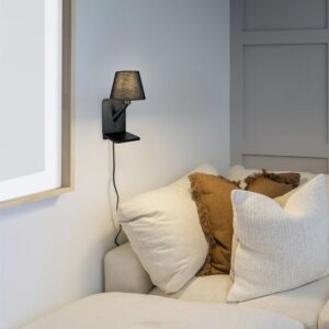 Φωτιστικό Τοίχου Μαύρο Ματ COMFORT 1xE14 με USB & Ασύρματο Φορτιστή Trio Lighting – 262670132
